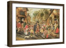 The Blind Hurdy-Gurdy Player-Pieter Brueghel the Younger-Framed Giclee Print