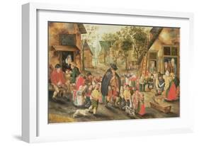 The Blind Hurdy-Gurdy Player-Pieter Brueghel the Younger-Framed Giclee Print