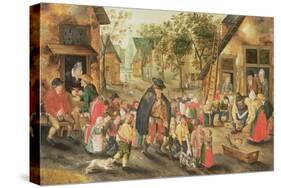 The Blind Hurdy-Gurdy Player-Pieter Brueghel the Younger-Stretched Canvas