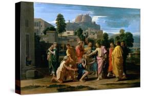 The Blind of Jericho, or Christ Healing the Blind, 1650-Nicolas Poussin-Stretched Canvas