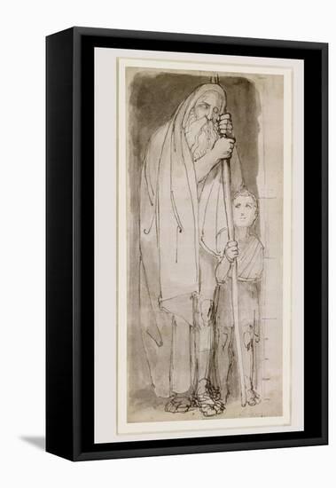 The Blind Tiresias and a Boy-John Flaxman-Framed Stretched Canvas