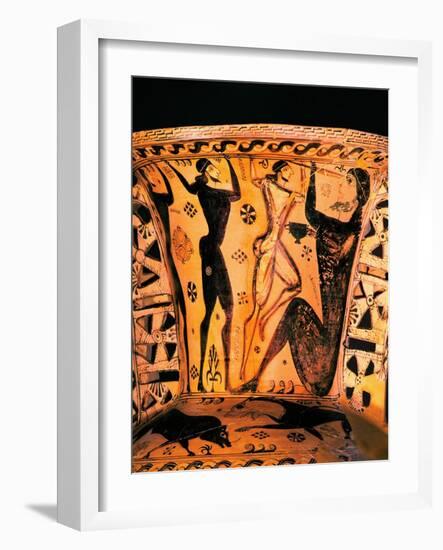 The Blinding of Polyphemus, 7th circa BCE, Early Attic Amphora, Black-Figured-null-Framed Giclee Print