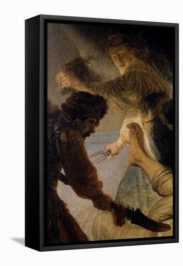 The Blinding of Samson-Rembrandt van Rijn-Framed Stretched Canvas