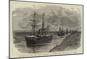 The Block in the Suez Canal, Procession of Steamers after the Renewal of Traffic-William Lionel Wyllie-Mounted Giclee Print