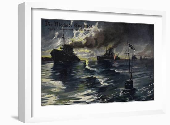 The Blockade of England, World War I-null-Framed Giclee Print