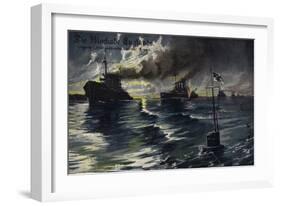 The Blockade of England, World War I-null-Framed Giclee Print