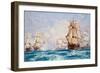 The Blockade of Toulon, the Action Off Bandol in 1810, 1918-Charles Edward Dixon-Framed Giclee Print