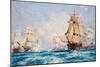 The Blockade of Toulon, the Action Off Bandol in 1810, 1918-Charles Edward Dixon-Mounted Giclee Print