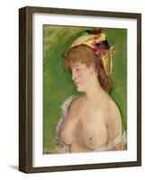 The Blonde with Bare Breasts, 1878-Edouard Manet-Framed Giclee Print