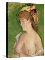 The Blonde with Bare Breasts, 1878-Edouard Manet-Stretched Canvas