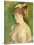 The Blonde with Bare Breasts-Edouard Manet-Stretched Canvas