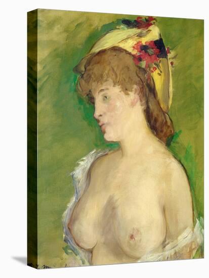 The Blonde with Bare Breasts-Edouard Manet-Stretched Canvas