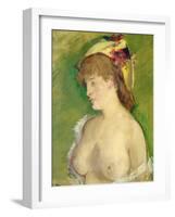 The Blonde with Bare Breasts-Edouard Manet-Framed Giclee Print