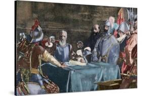 The Blood Compact's Ceremony Between Miguel Lopez De Legazpi (1503-1572) and Sikatuna-null-Stretched Canvas