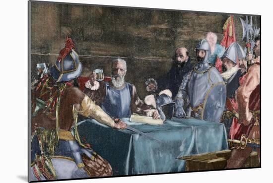 The Blood Compact's Ceremony Between Miguel Lopez De Legazpi (1503-1572) and Sikatuna-null-Mounted Giclee Print