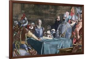 The Blood Compact's Ceremony Between Miguel Lopez De Legazpi (1503-1572) and Sikatuna-null-Framed Giclee Print