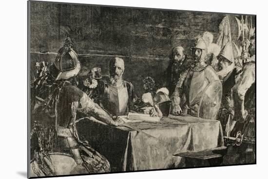 The Blood Compact's Ceremony Between Miguel Lopez De Legazpi (1503-1572) and Sikatuna-null-Mounted Giclee Print