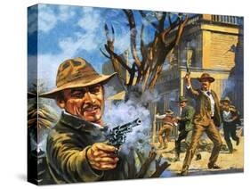 The Bloody Gunfight in the Town of Ingalls in 1893-Harry Green-Stretched Canvas