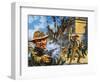 The Bloody Gunfight in the Town of Ingalls in 1893-Harry Green-Framed Giclee Print