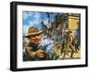 The Bloody Gunfight in the Town of Ingalls in 1893-Harry Green-Framed Giclee Print