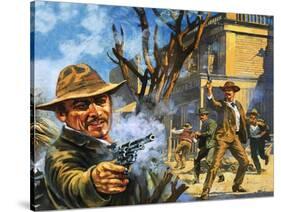 The Bloody Gunfight in the Town of Ingalls in 1893-Harry Green-Stretched Canvas