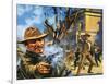 The Bloody Gunfight in the Town of Ingalls in 1893-Harry Green-Framed Giclee Print