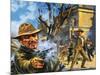 The Bloody Gunfight in the Town of Ingalls in 1893-Harry Green-Mounted Giclee Print