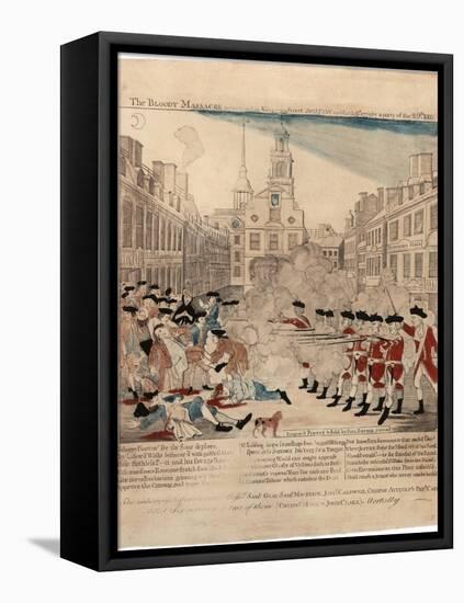 The Bloody Massacre Perpetrate in King-Street Boston on March 5th 1770 by a Party of the 29th…-Paul Revere-Framed Stretched Canvas