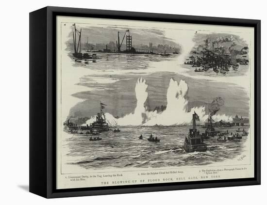 The Blowing-Up of Flood Rock, Hell Gate, New York-William Lionel Wyllie-Framed Stretched Canvas