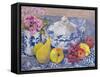 The Blue and White Tureen with Fruit-Joan Thewsey-Framed Stretched Canvas