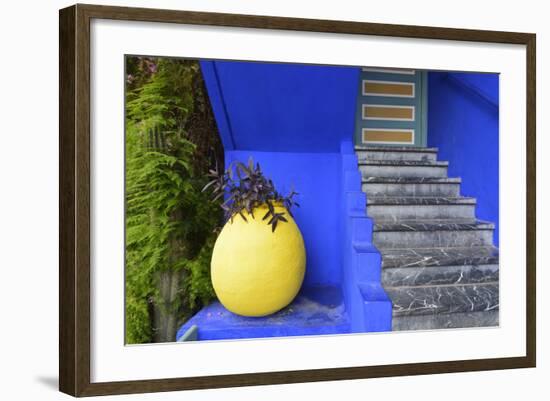 The Blue and Yellow Contrast Found in the Majorelle Garden. Marrakech, Morocco-Mauricio Abreu-Framed Photographic Print
