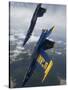 The Blue Angels Perform a Looping Maneuver Over Pensacola Beach, Florida-Stocktrek Images-Stretched Canvas