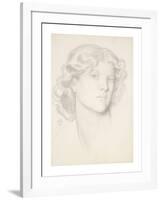 The Blue Bower - Female Head Study-Dante Gabriel Rossetti-Framed Premium Giclee Print