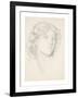 The Blue Bower - Female Head Study-Dante Gabriel Rossetti-Framed Premium Giclee Print