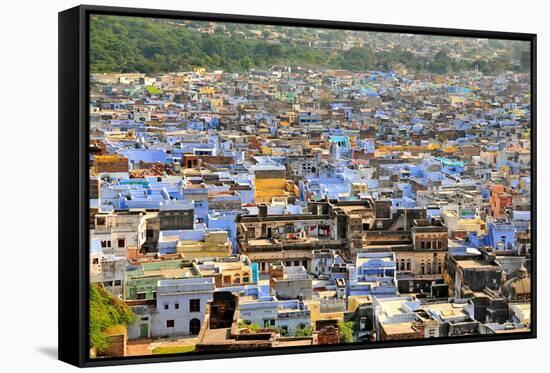 The Blue Buildings of Bundi, Rajasthan, India, Asia-Godong-Framed Stretched Canvas