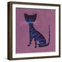 The Blue Cat, 1970s-George Adamson-Framed Giclee Print