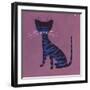 The Blue Cat, 1970s-George Adamson-Framed Giclee Print