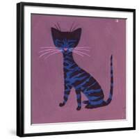 The Blue Cat, 1970s-George Adamson-Framed Giclee Print