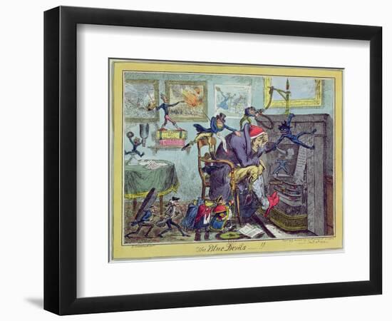 The Blue Devils!, Published by Hannah Humphrey, 10th January 1823-George Cruikshank-Framed Giclee Print