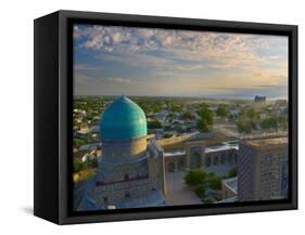 The Blue Domes of the Registan, Samarkand, Uzbekistan-Michele Falzone-Framed Stretched Canvas