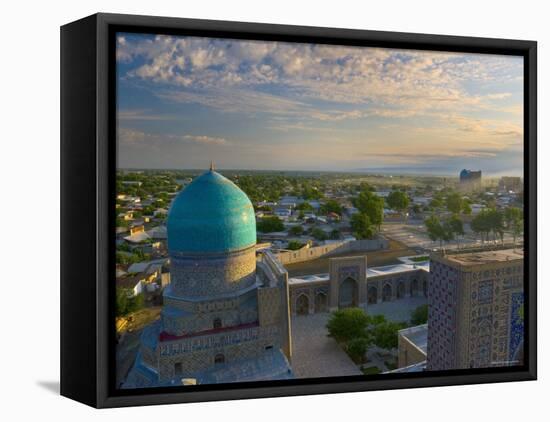 The Blue Domes of the Registan, Samarkand, Uzbekistan-Michele Falzone-Framed Stretched Canvas