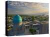 The Blue Domes of the Registan, Samarkand, Uzbekistan-Michele Falzone-Stretched Canvas