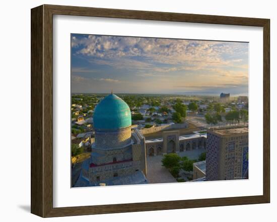 The Blue Domes of the Registan, Samarkand, Uzbekistan-Michele Falzone-Framed Photographic Print