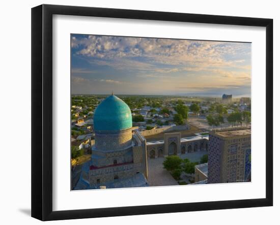 The Blue Domes of the Registan, Samarkand, Uzbekistan-Michele Falzone-Framed Photographic Print