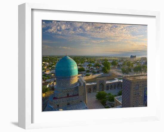 The Blue Domes of the Registan, Samarkand, Uzbekistan-Michele Falzone-Framed Photographic Print