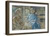 The Blue Dress, (Oil on Canvas)-Therese Lessore-Framed Giclee Print