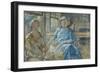 The Blue Dress, (Oil on Canvas)-Therese Lessore-Framed Giclee Print