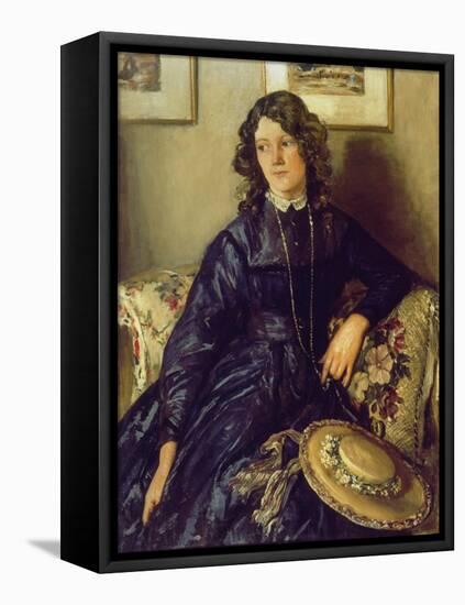 The Blue Dress-Sir Walter Russell-Framed Stretched Canvas