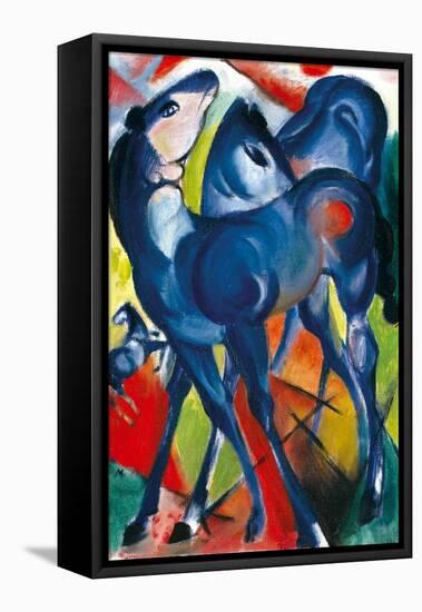 The Blue Foals. 1913-Franz Marc-Framed Stretched Canvas