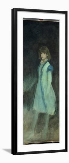 The Blue Girl: Portrait of Connie Gilchrist (1865-1946), C.1879 (Oil on Canvas)-James Abbott McNeill Whistler-Framed Giclee Print